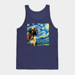 Starry Mastiff Dog Portrait - Pet Portrait Tank Top